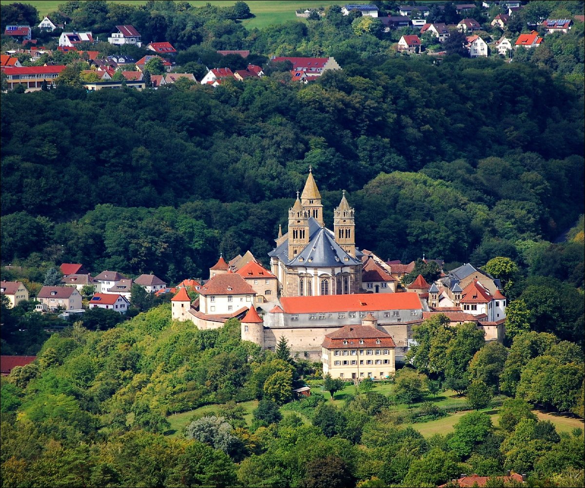 Kloster Großcomburg Blick von Einkorn, Stadt Schwäbisch Hall, NH