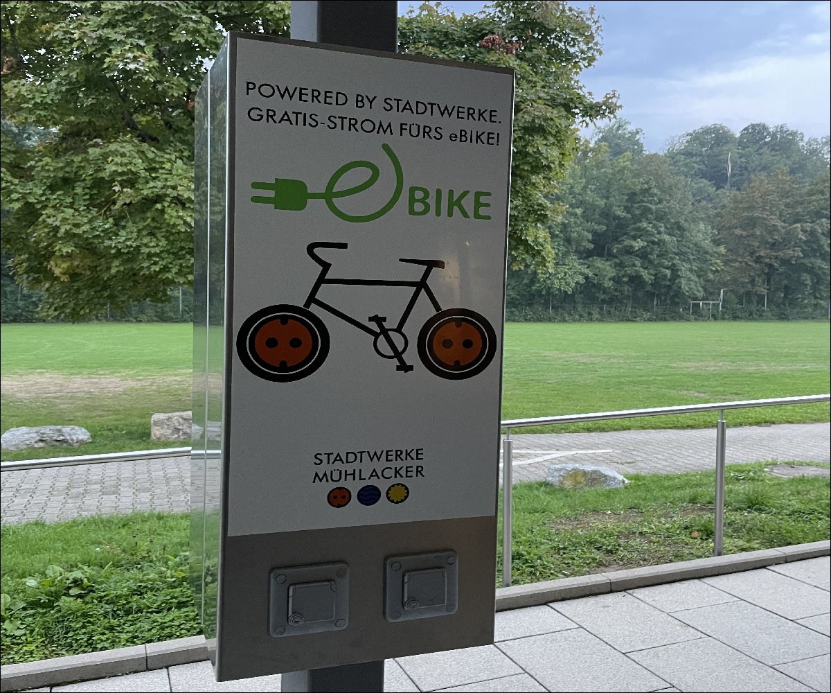 E-Bike-Ladestation powered by Stadtwerke Mühlacker