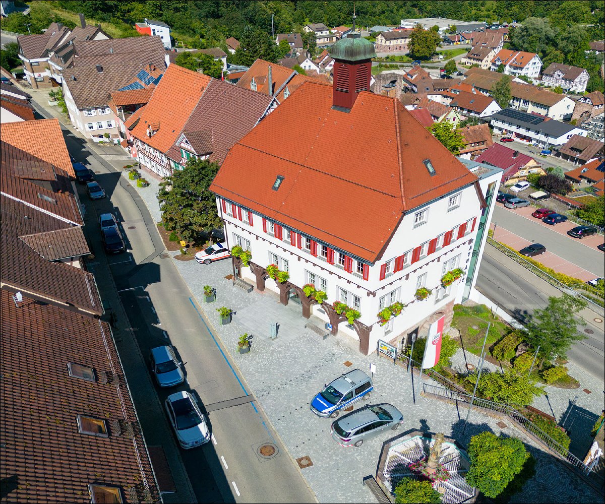 Wildberger Rathaus von oben