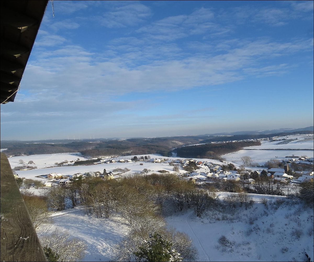 Blick vom Booser Eifelturm im Winter