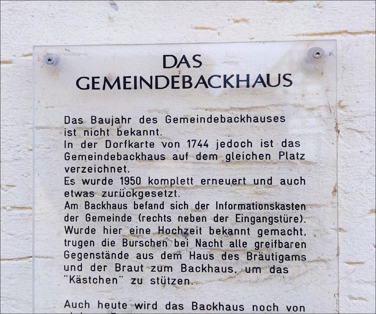Infotafel Backhaus Bellnhausen
