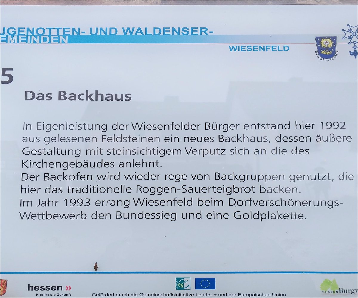 Informationstafel Backhaus Burgwald-Wiesenfeld